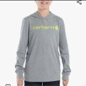 Carhartt Kids Gray Hoodie with Yellow Logo